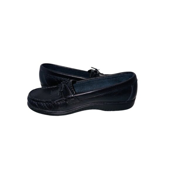 SAS Navy Tassled Leather Comfort Cushioned Loafers Size 7M Work Preppy - Picture 5 of 10